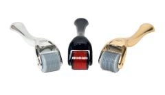 Derma Roller Mikro Nadelroller 0.25mm - 1.5mm (Handgriff in Farben Schwarz, Gold od. Silber)