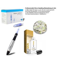 Professionelles Dr. Pen Dermapen Set - mit Einwegnadeln, Hyaluronic Serum und Gesichtsmasken