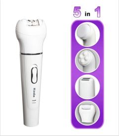 Keda 5-in-1 Körperpflegegerät – Gesichtsreinigungsbürste, Gesichtsmassagegerät, Epilierer, Rasierer und Hornhautentferner in einem Gerät 