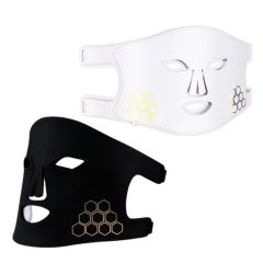 LED Lichttherapie Gesichtsmaske aus Silikon - mit rotem, blauem, infrarotem und violettem LED Licht