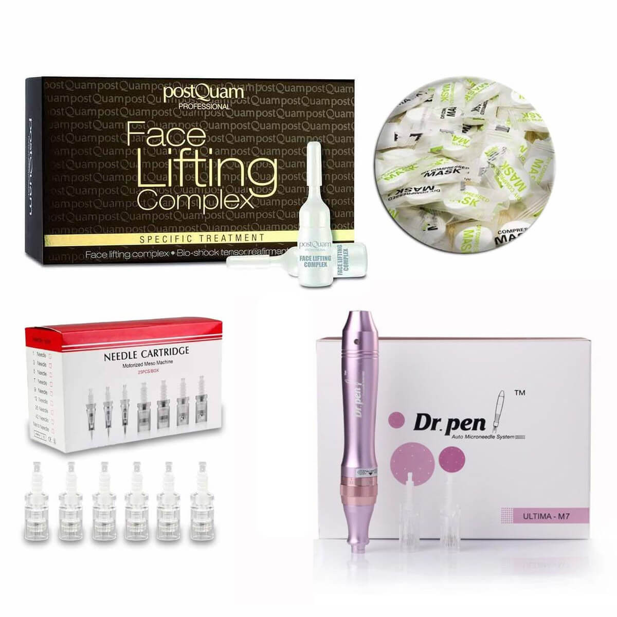Professionelles Mesotherapie Gesichtspflege Set mit Dr. Pen Dermapen Violett - mit Lifting Ampullen