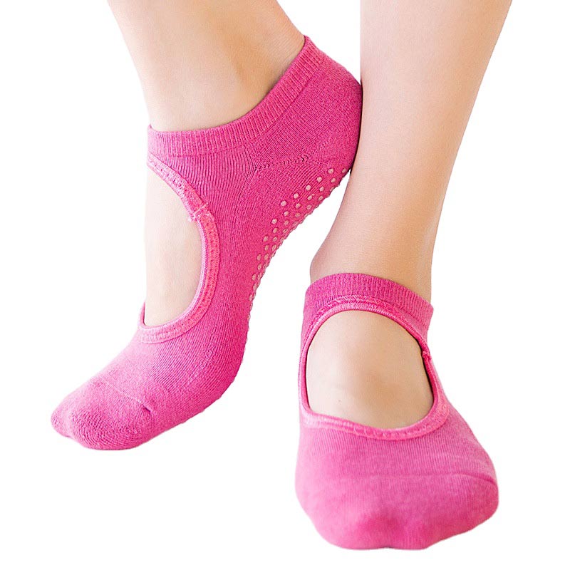 Rutschfeste Socken für Yoga, Pilates & Indoor-Training - Dunkelrosa