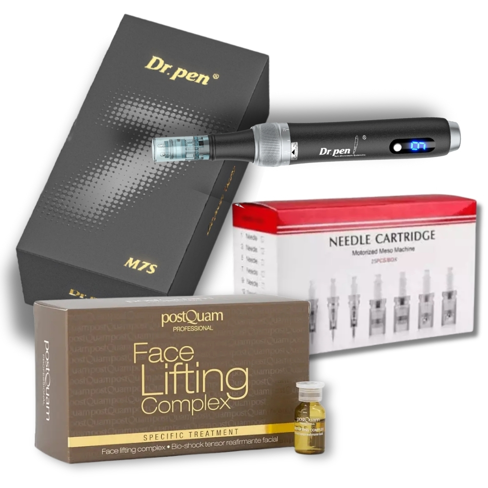 Dr. Pen Dermapen M7s - 25er Box Einwegnadeln - Face Lifting Complex Hautserum - Microneedling Set