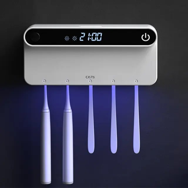 Image of 2-in-1 Zahnbürstenbox – Wandhalterung und Desinfektion in einem - Weiss