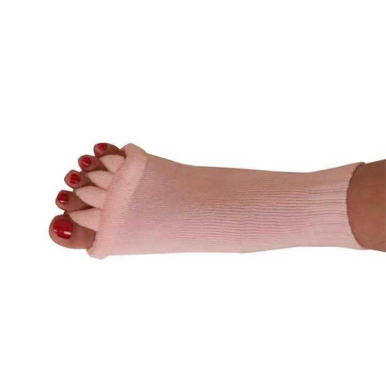 Zehentrenner-Socken zur Entlastung bei Zehen- und Fussschmerzen (ideal nachts anzuwenden) - Rosa