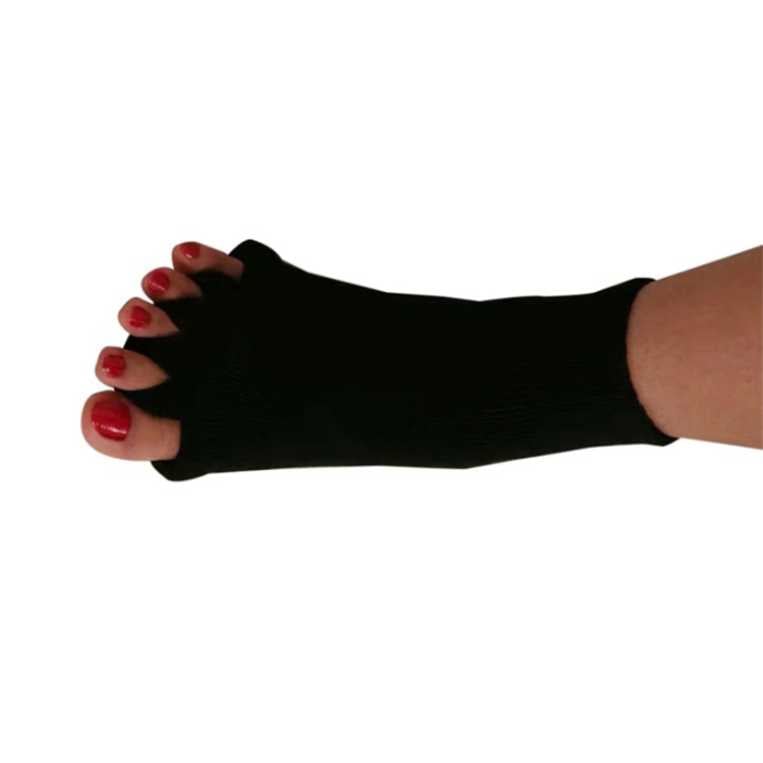 Zehentrenner-Socken zur Entlastung bei Zehen- und Fussschmerzen (ideal nachts anzuwenden) - Schwarz
